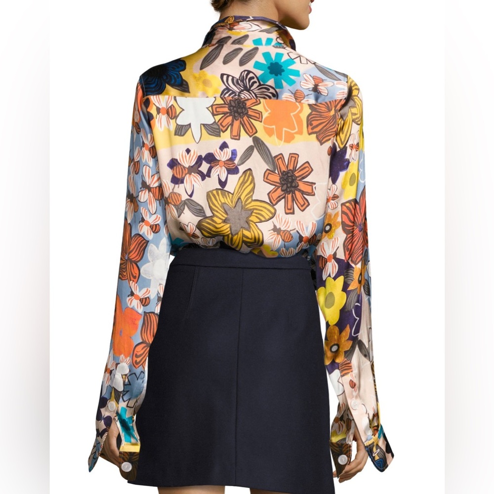 Acne Studios 34 Buse Floral Long-Sleeve Boyfriend Shirt - Picture 6 of 17